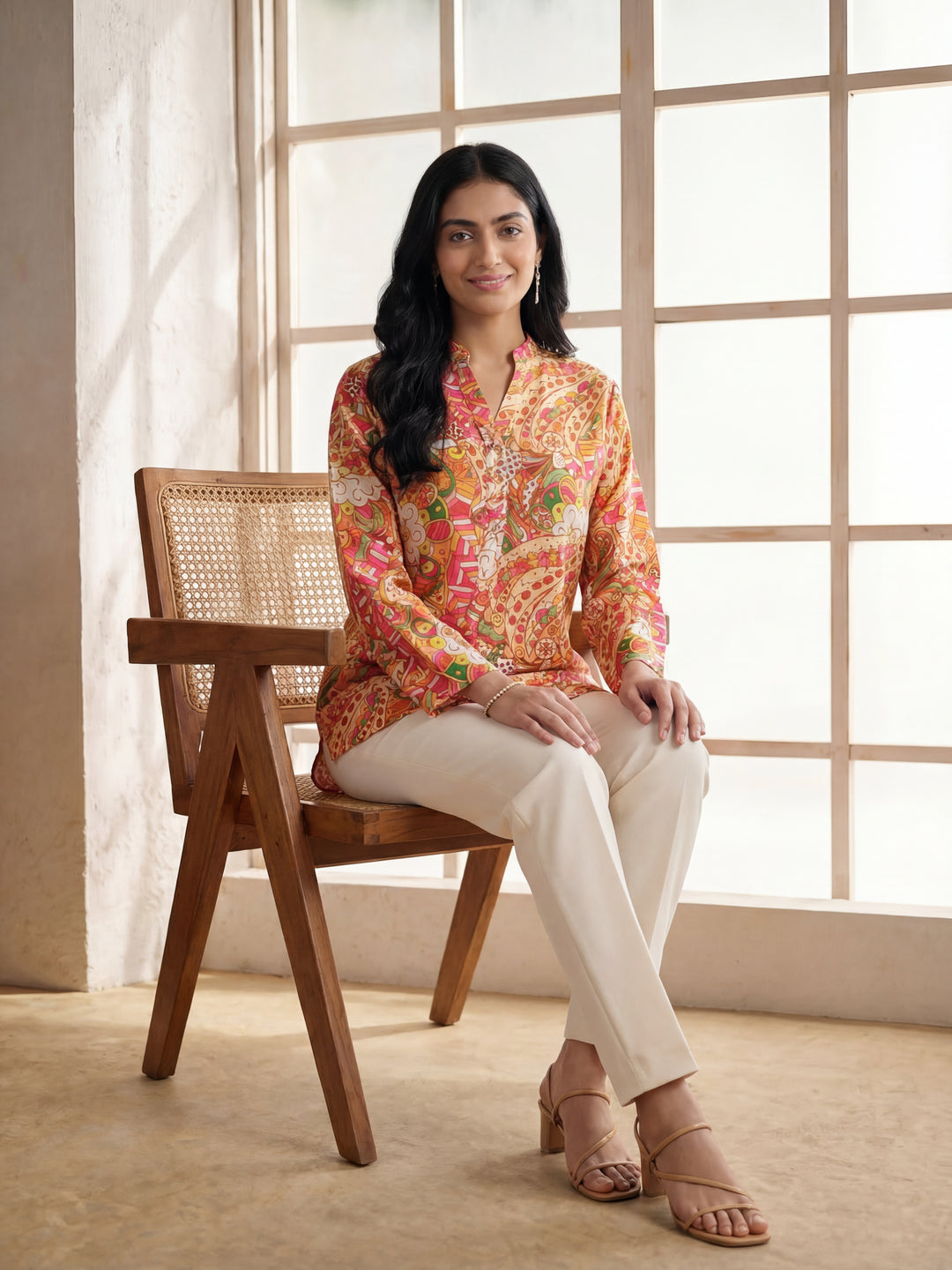 Multi Floral Button Down Top