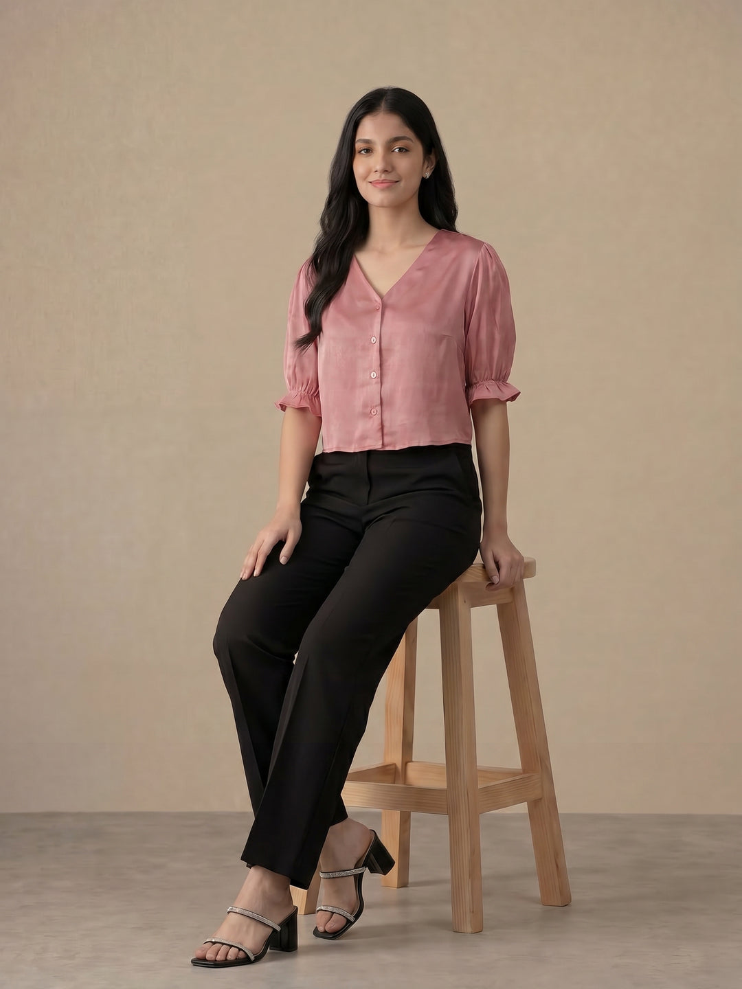 Pink Button Down Top