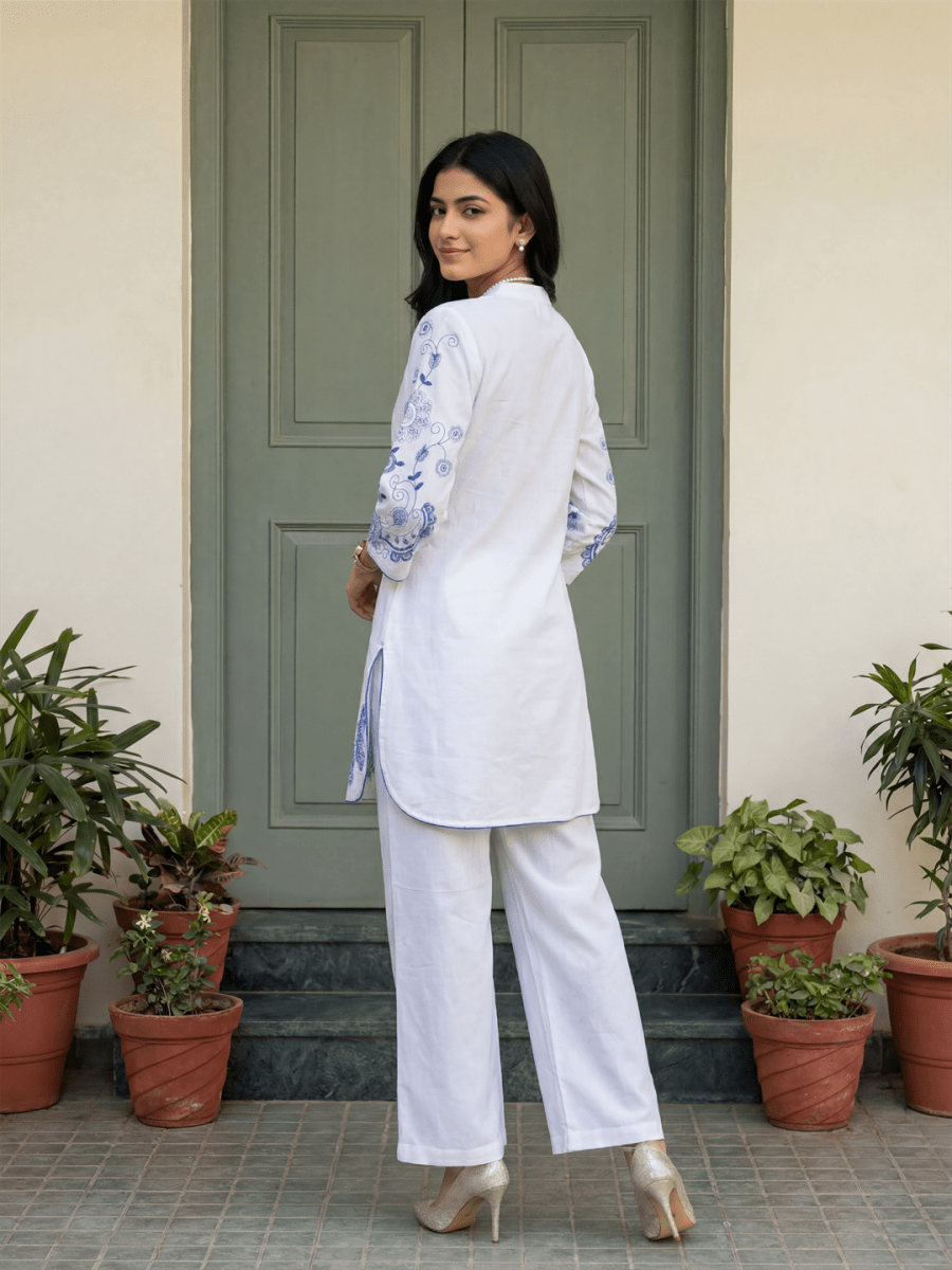 White Embroidered Co-ord Set