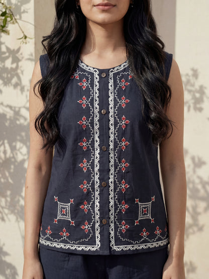 Black Embroidered Co-ord Set