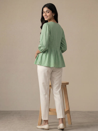 Mint Green Tie-Up Top
