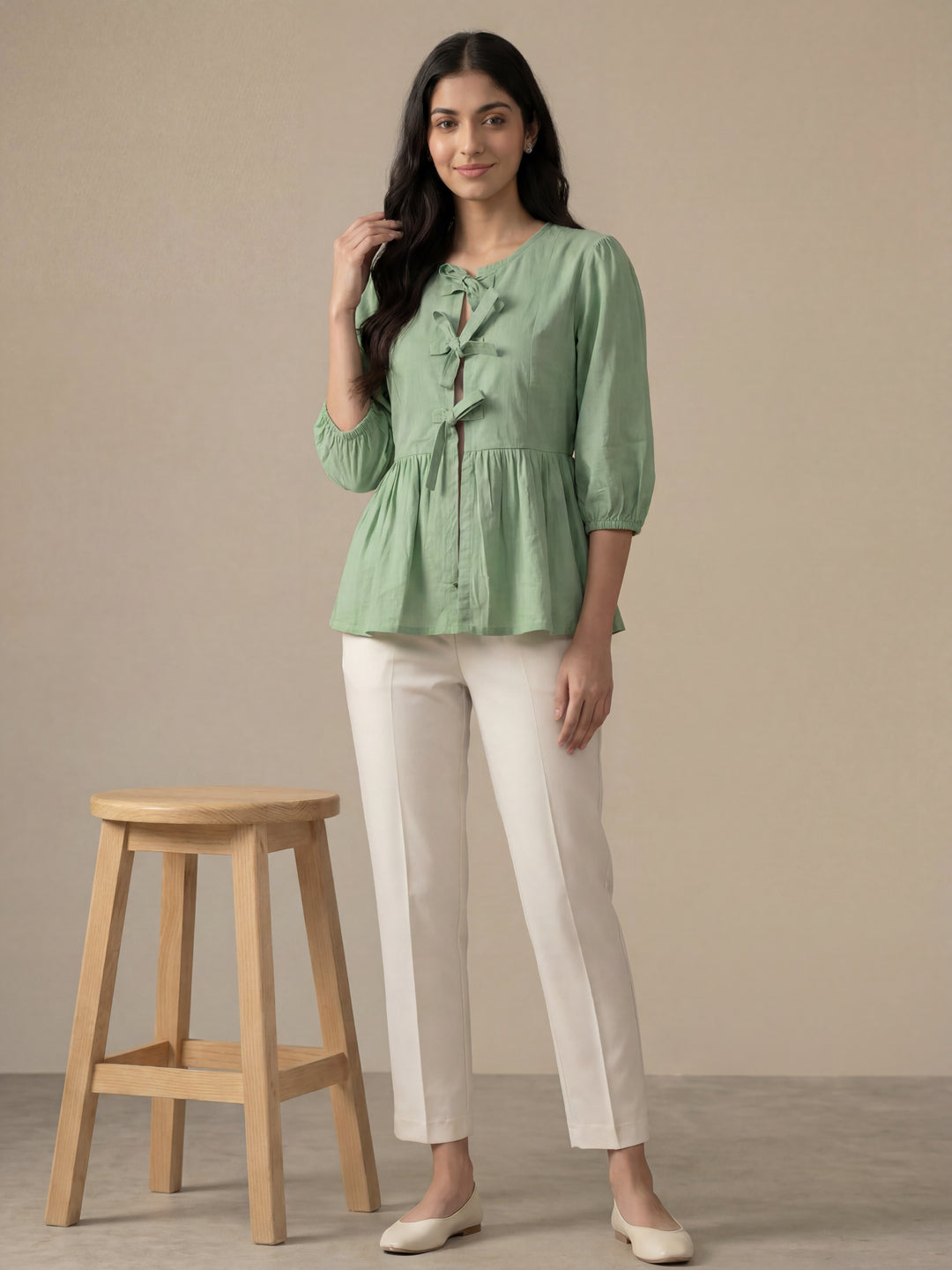 Mint Green Tie-Up Top