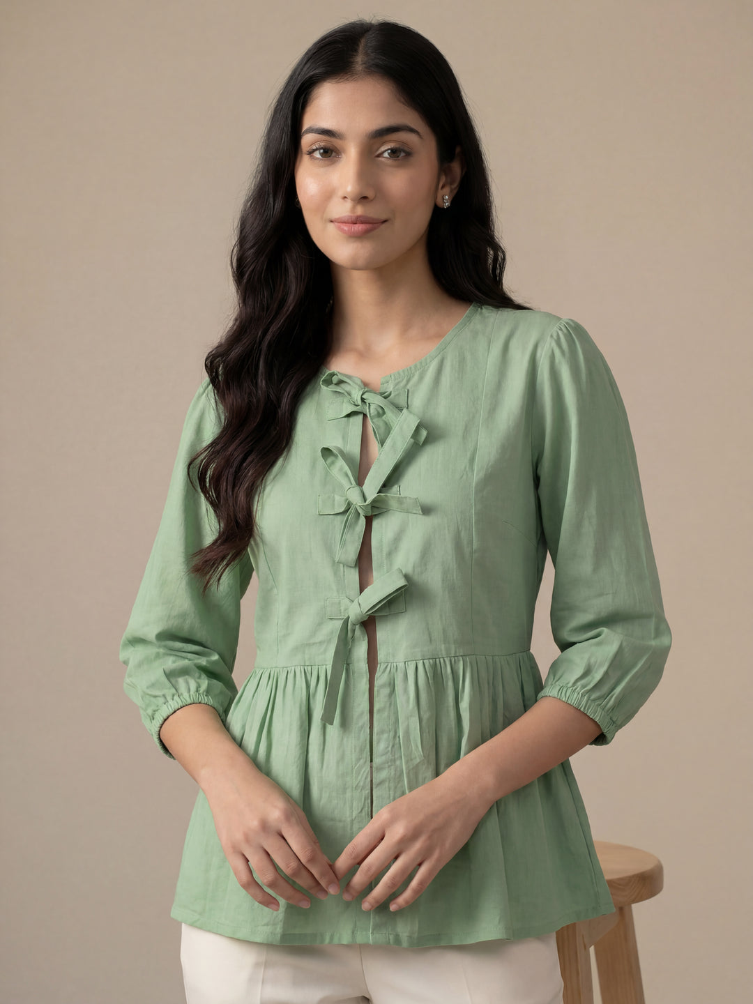 Mint Green Tie-Up Top