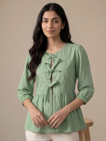 Mint Green Tie-Up Top