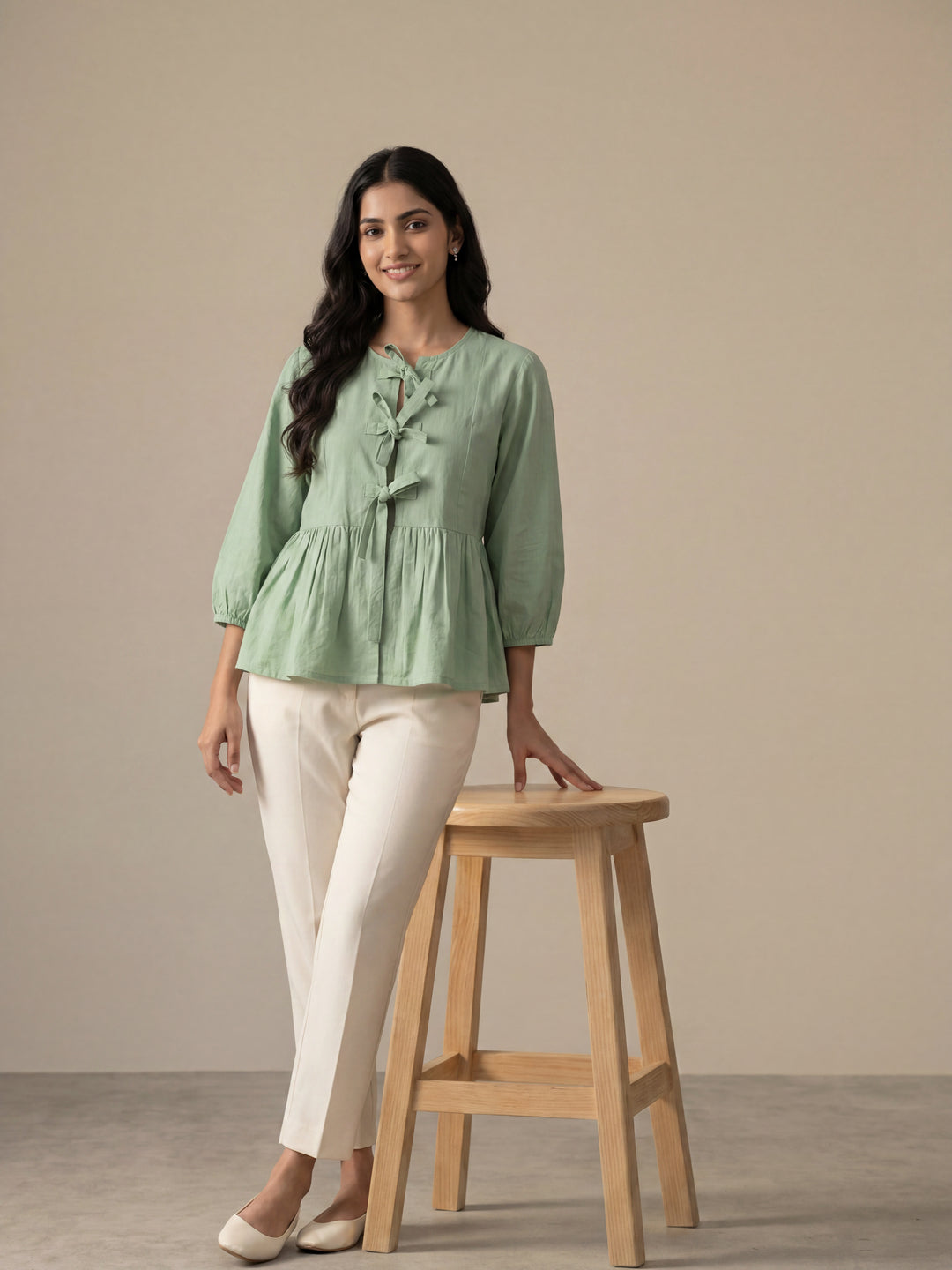 Mint Green Tie-Up Top