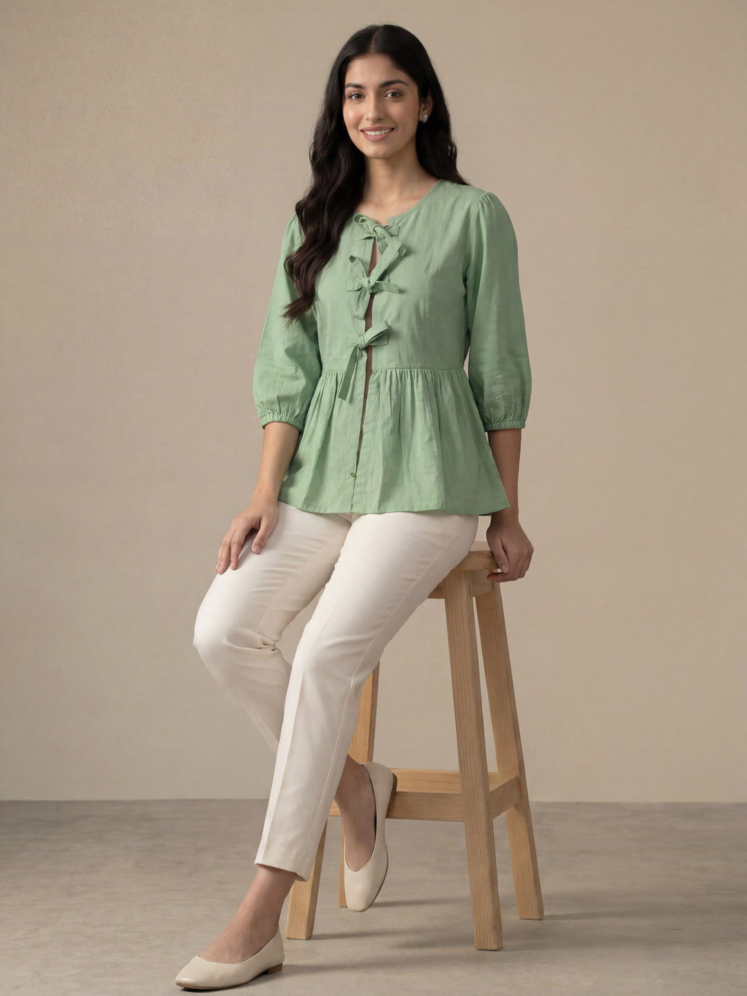 Mint Green Tie-Up Top