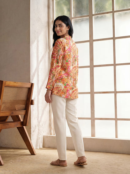 Multi Floral Button Down Top
