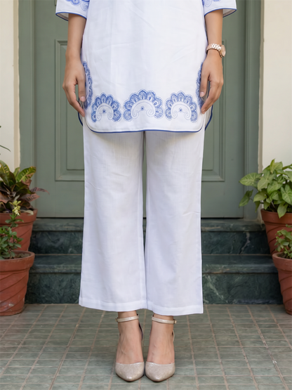 White Embroidered Co-ord Set