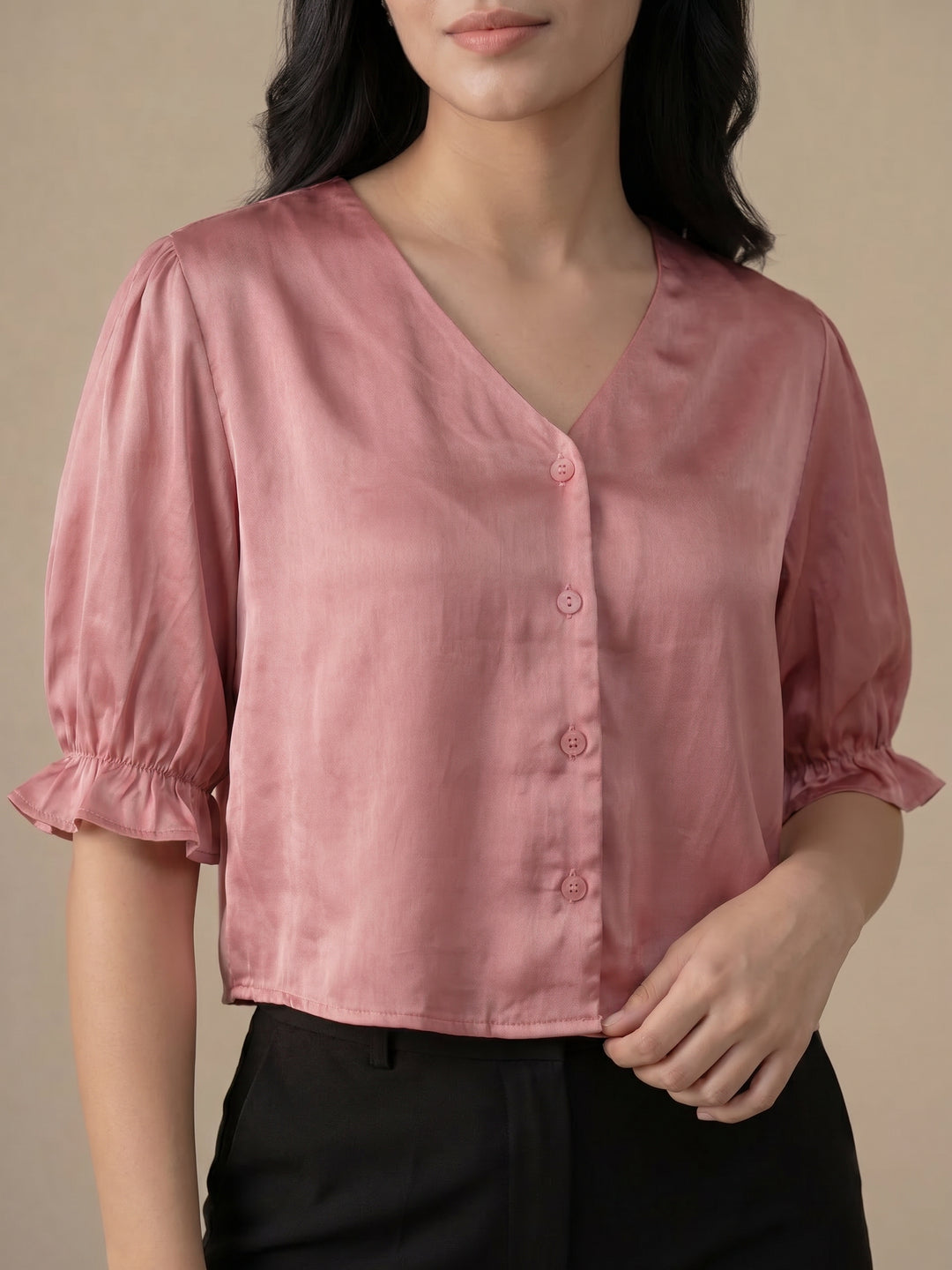 Pink Button Down Top