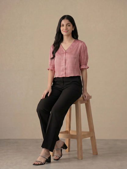 Pink Button Down Top