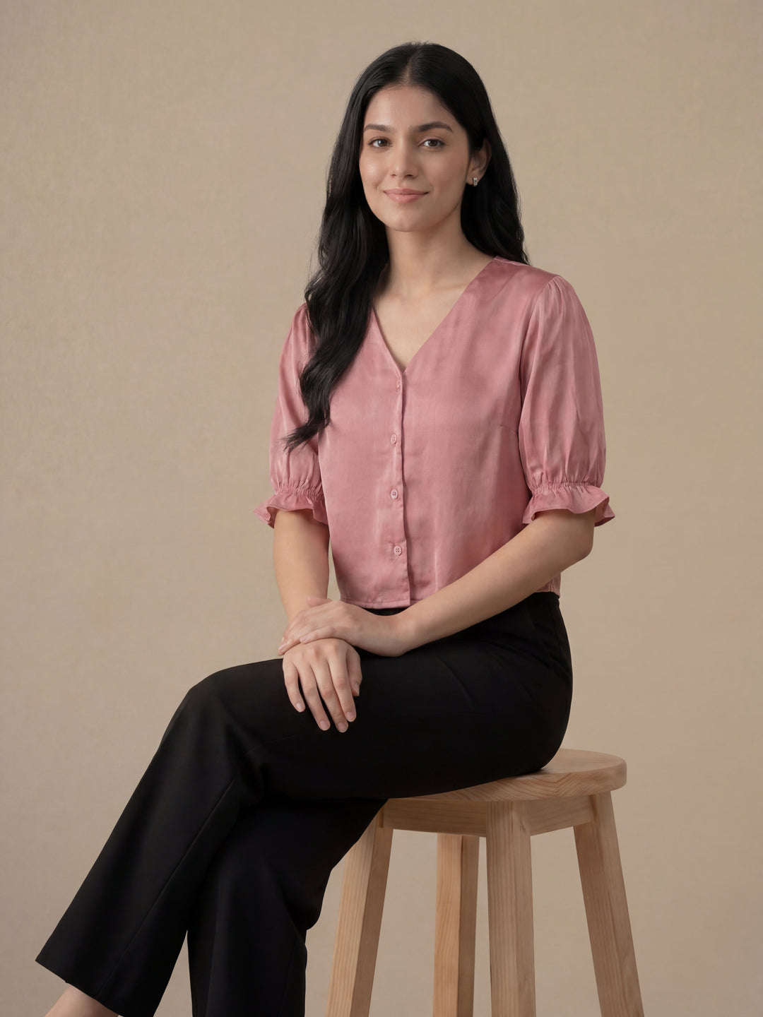 Pink Button Down Top