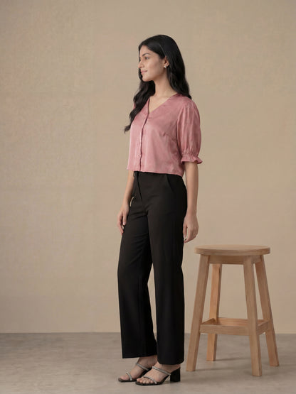 Pink Button Down Top