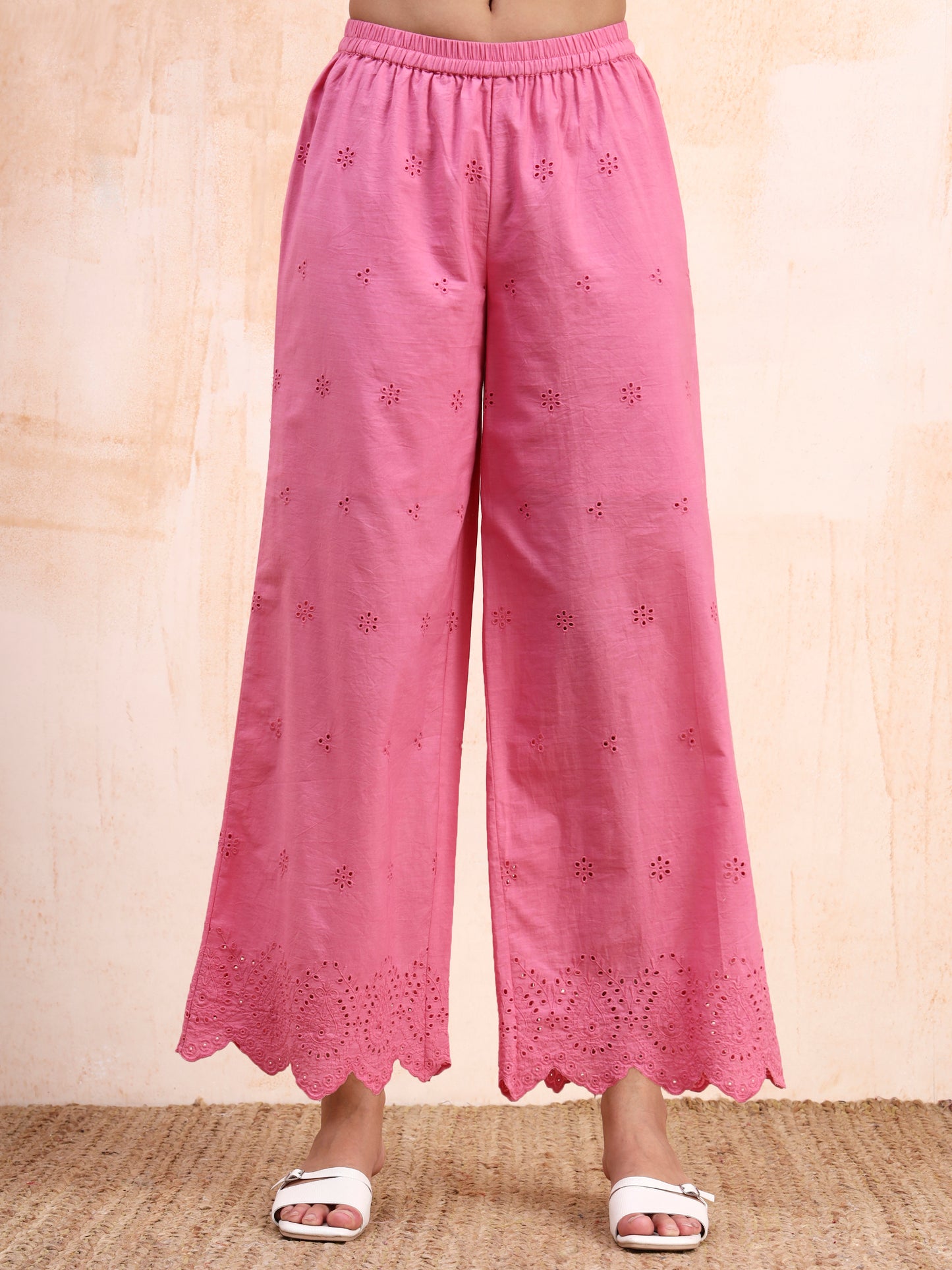 Pink Schiffli Co-ord Set