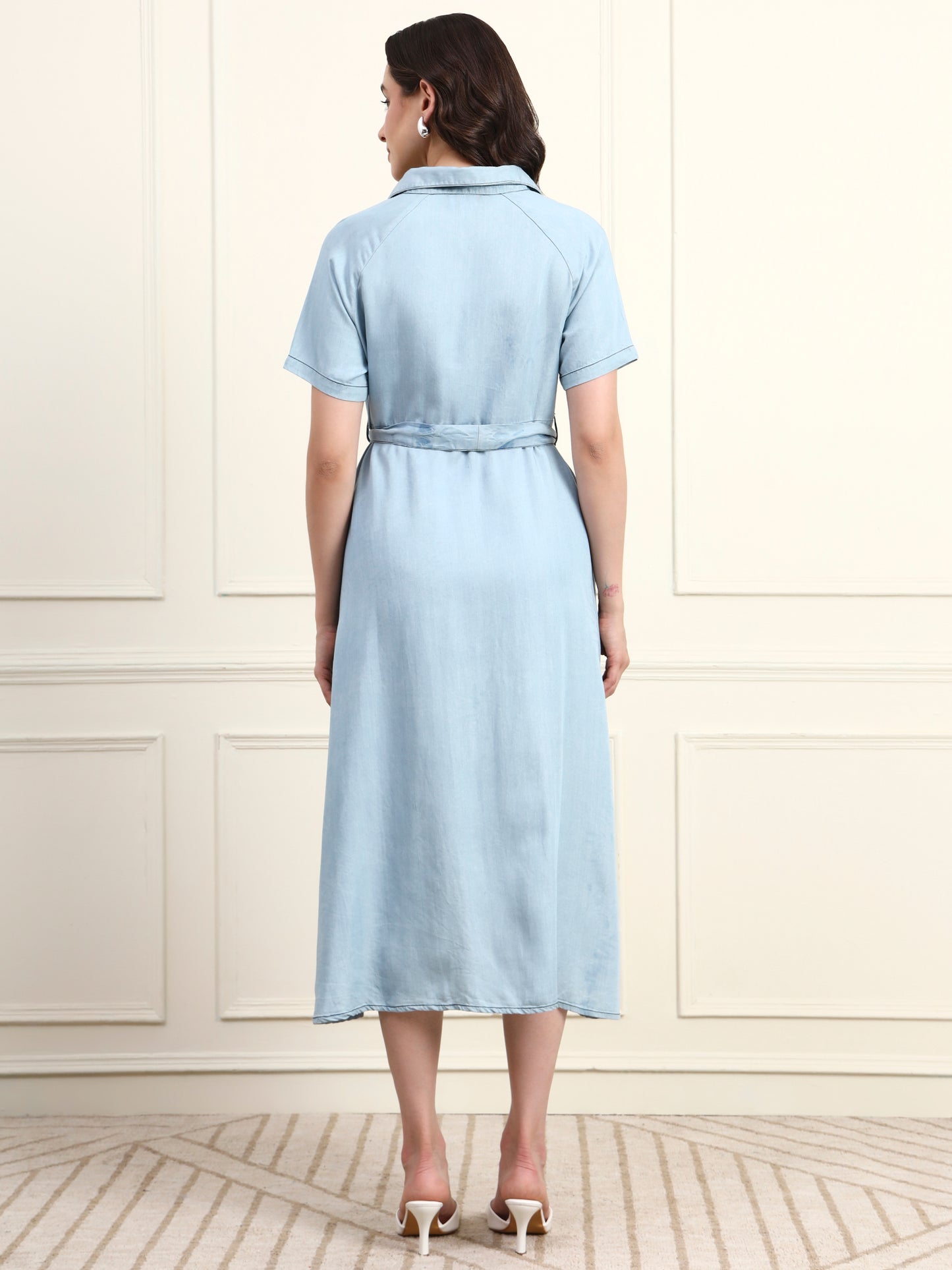 Denim Button Down Midi Dress