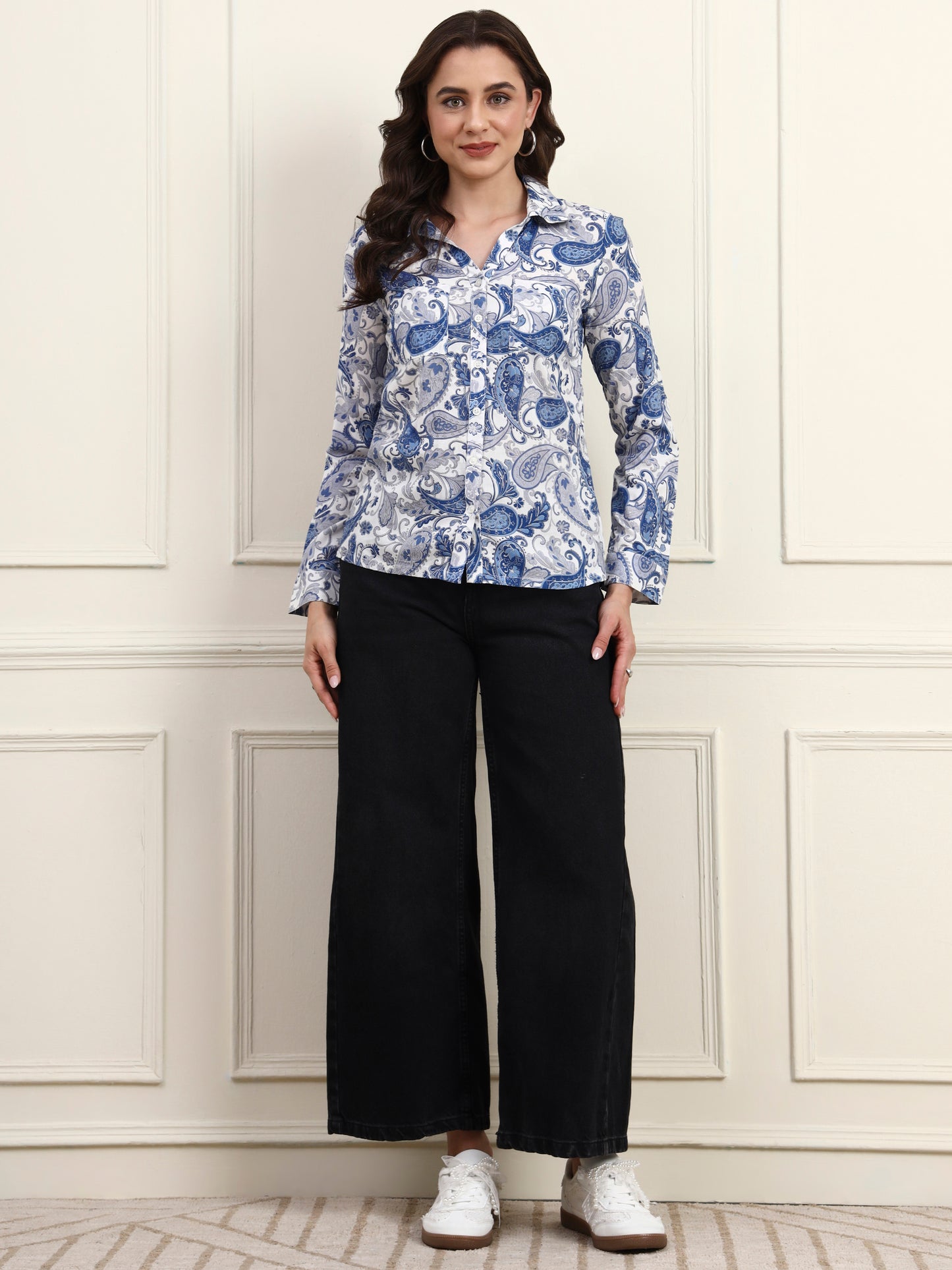 Blue Paisley Printed Top