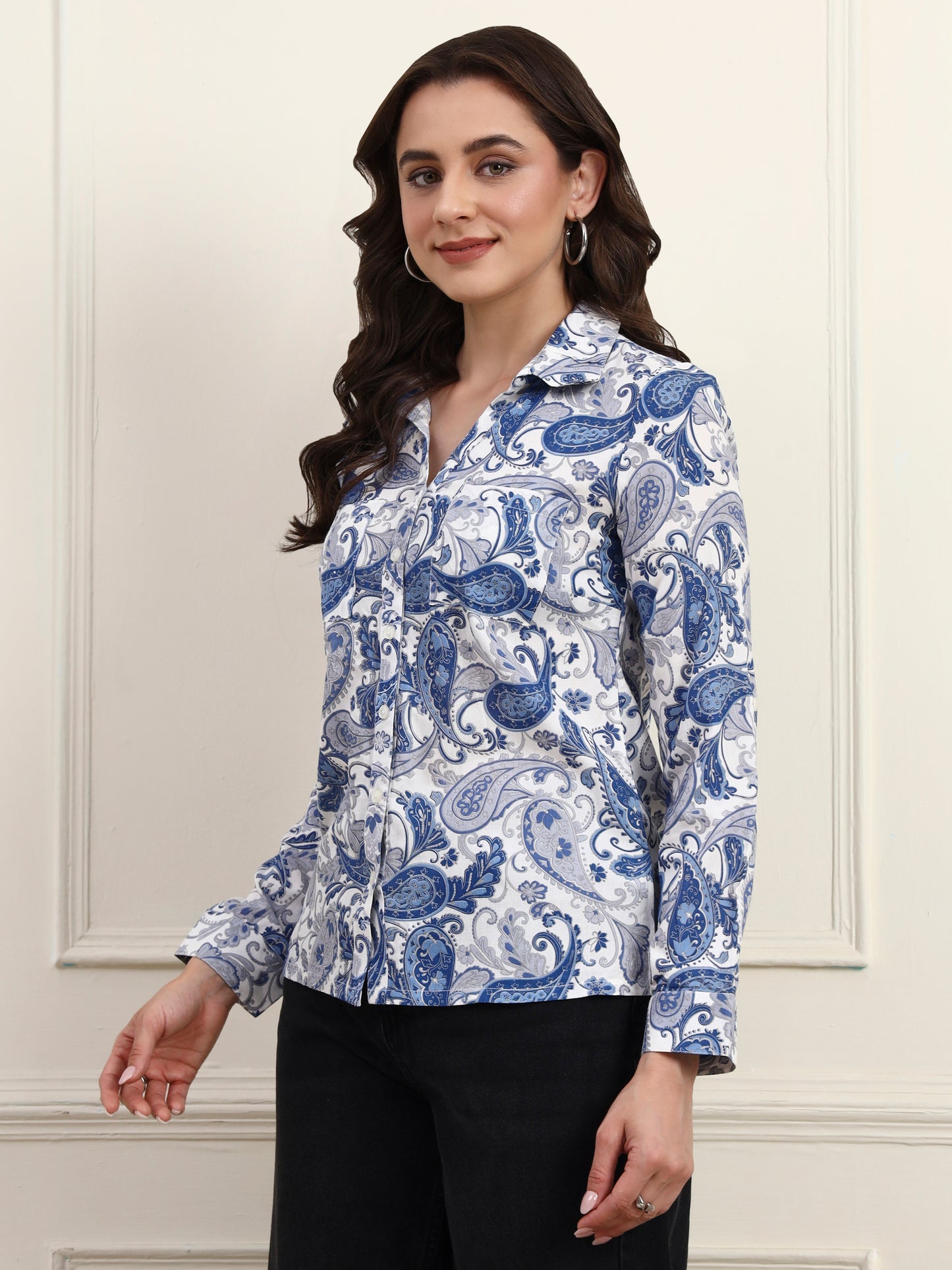 Blue Paisley Printed Top