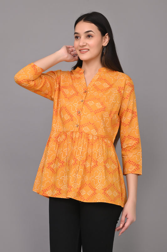 yellow  Lensing A Line Latest Yoke Design Kurta Pant Dupatta Set