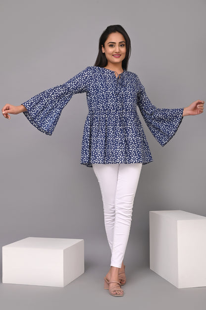 blue short kurti