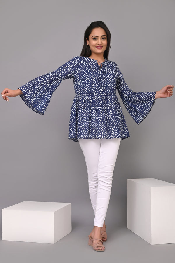 blue short kurti