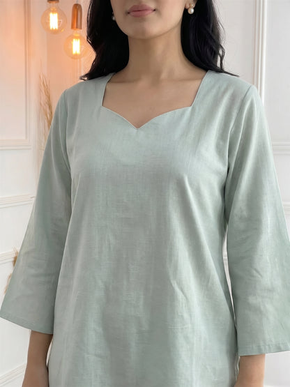 Mint Green Solid Co-ord Set