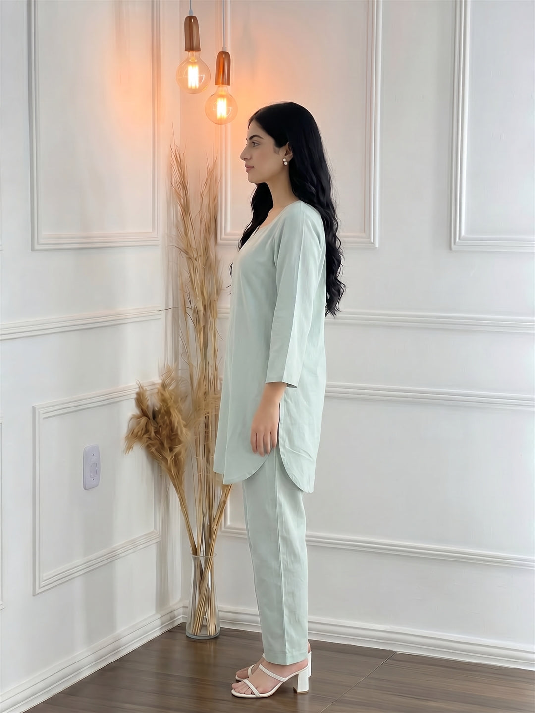 Mint Green Solid Co-ord Set