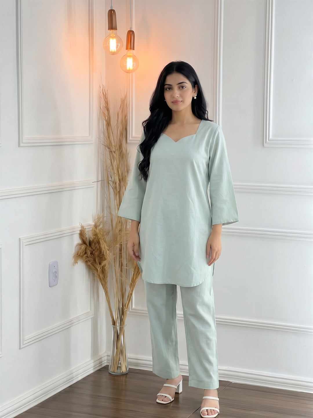 Mint Green Solid Co-ord Set