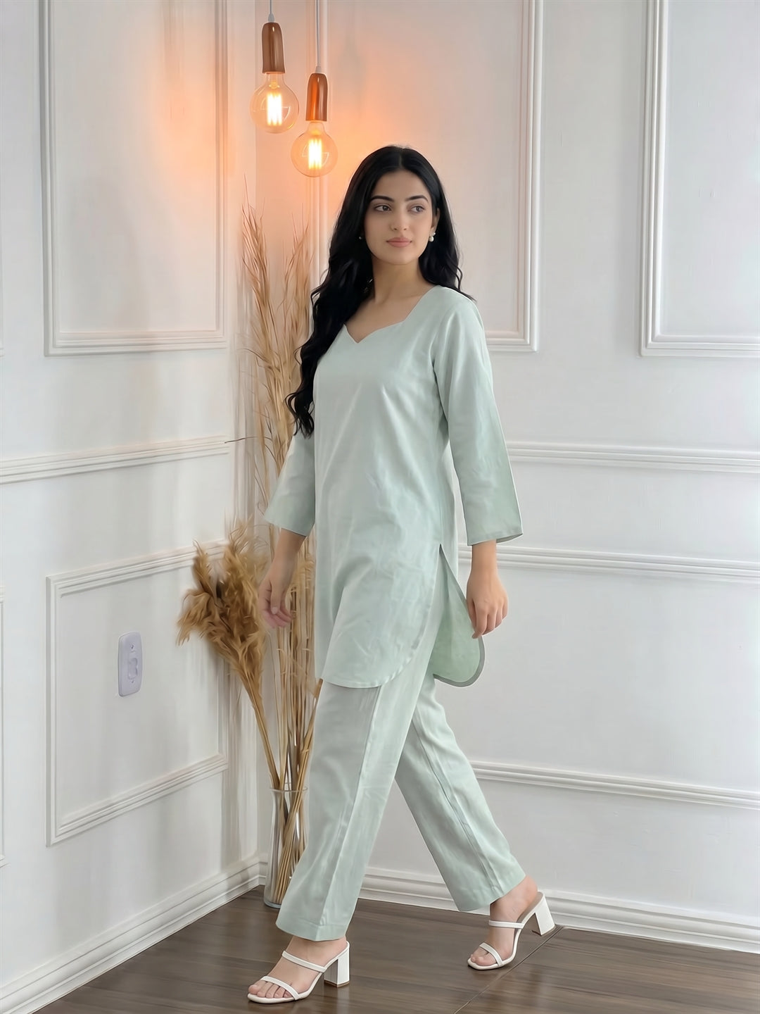 Mint Green Solid Co-ord Set