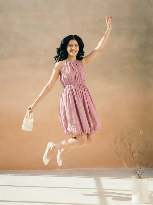 Pink Halter Bubble Dress