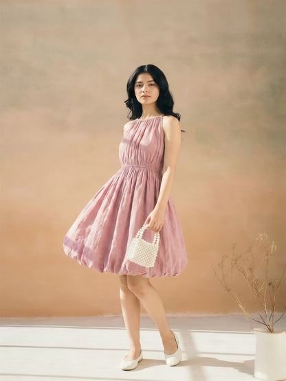 Pink Halter Bubble Dress