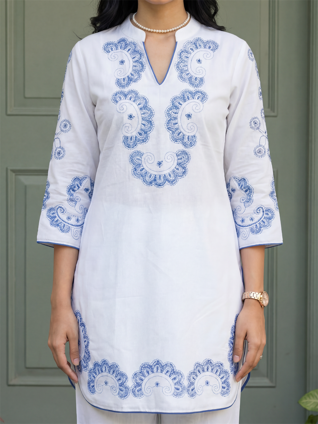 White Embroidered Co-ord Set