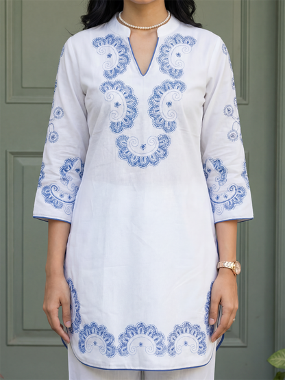 White Embroidered Co-ord Set