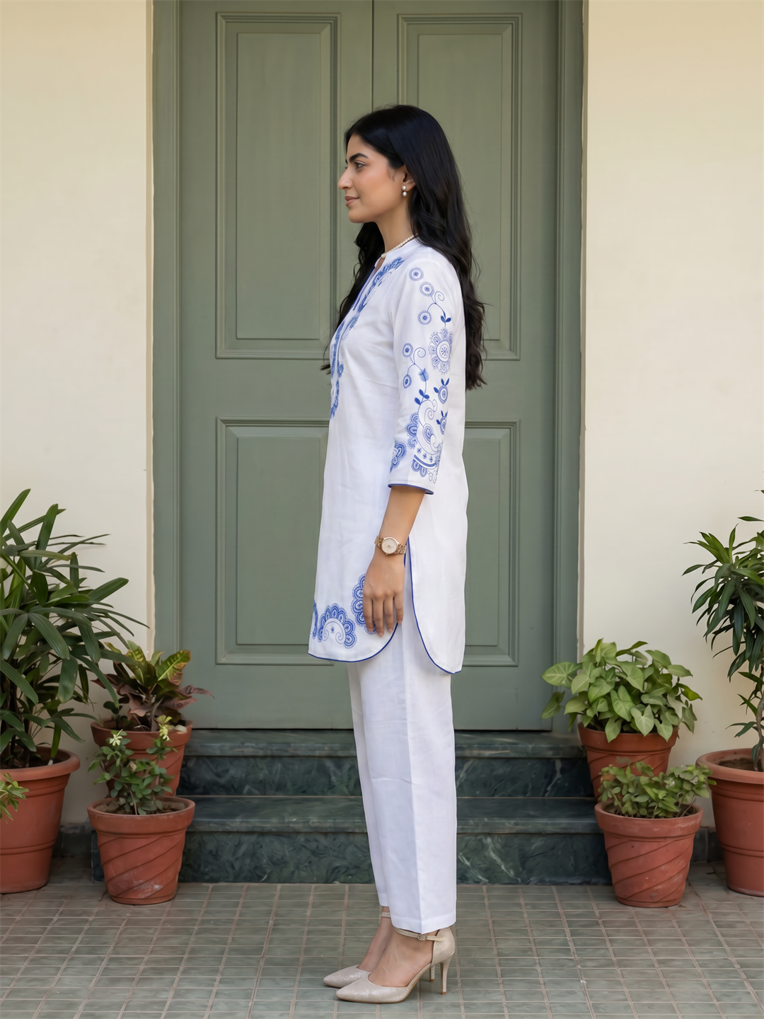 White Embroidered Co-ord Set