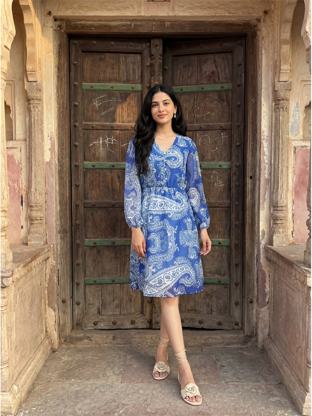 Blue Paisley Tunic Dress
