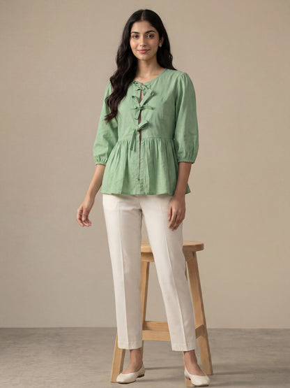 Mint Green Tie-Up Top