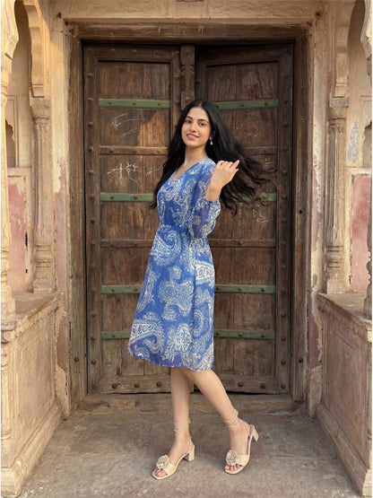 Blue Paisley Tunic Dress
