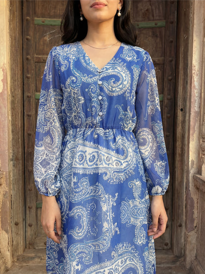Blue Paisley Tunic Dress